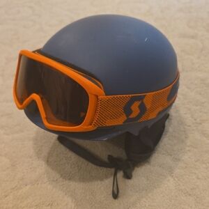 SMITH Navy Helmet with Orange Accents